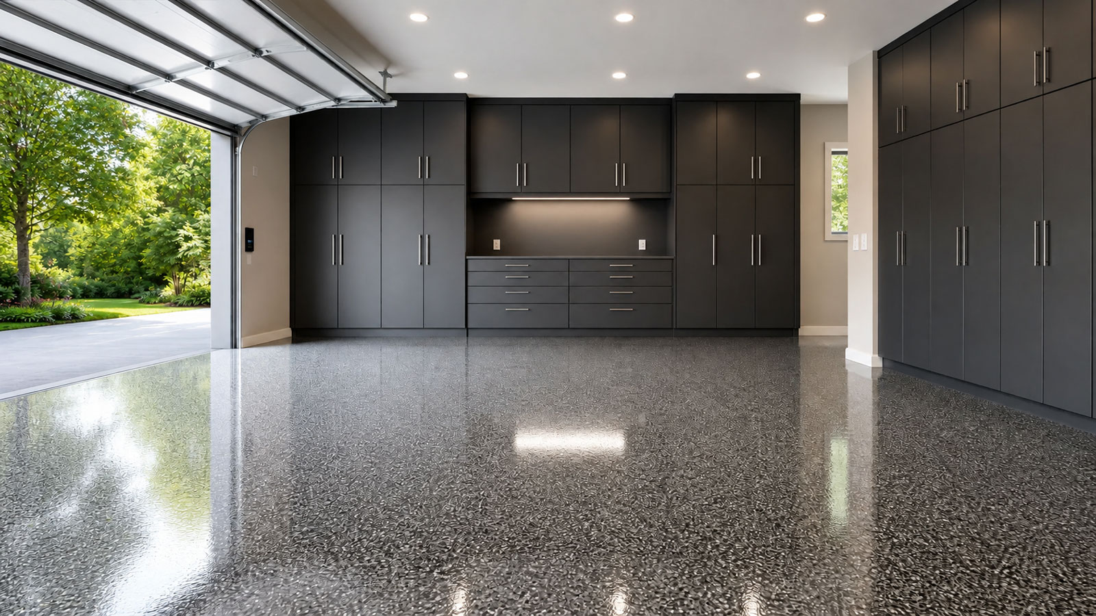 Fredericksburg-region garage floor coating service area